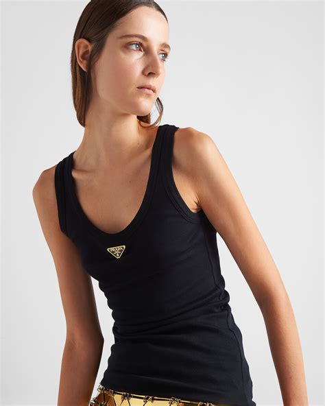 prada women tank top|Prada nylon high neck top.